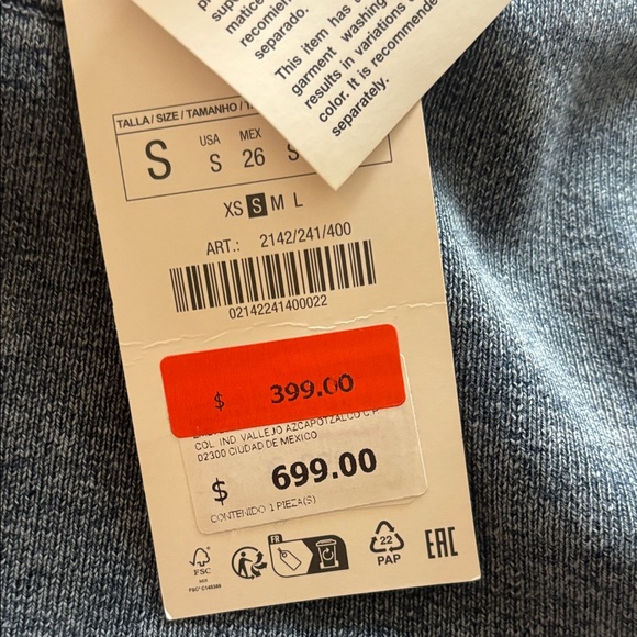 Zara Women's Blue Turtleneck Crop Top Size Small - Picture 6 of 6